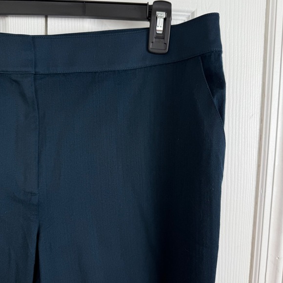 ST. JOHN Women's Size‎ 14 Navy Blue Wool Blend Straight Leg Dress Pants Career - Picture 6 of 12